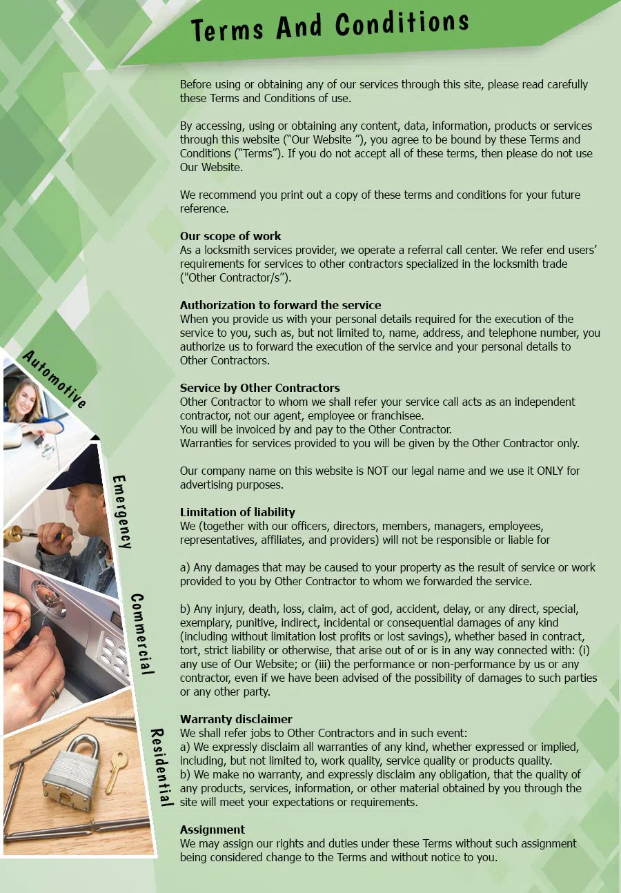 Aqua Locksmith Store Kansas City, MO 816-622-3379 - TermsAndConditions-2